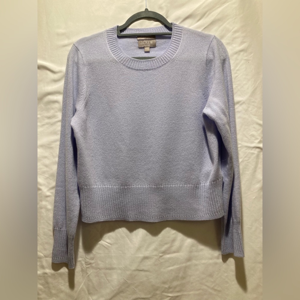 J Crew cashmere cropped crew neck sweater size medium